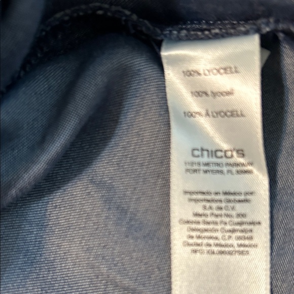 NWT Chico's Size 2.5 (regular size L) Sleeveless Denim Maxi Dress - Picture 8 of 8